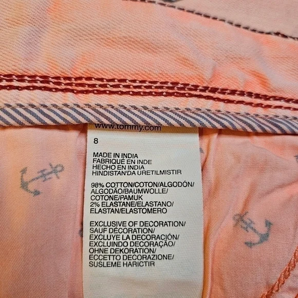 Tommy Hilfiger 8 Pink Skinny Ankle Crop Bottom Zip Jeans - Picture 7 of 8